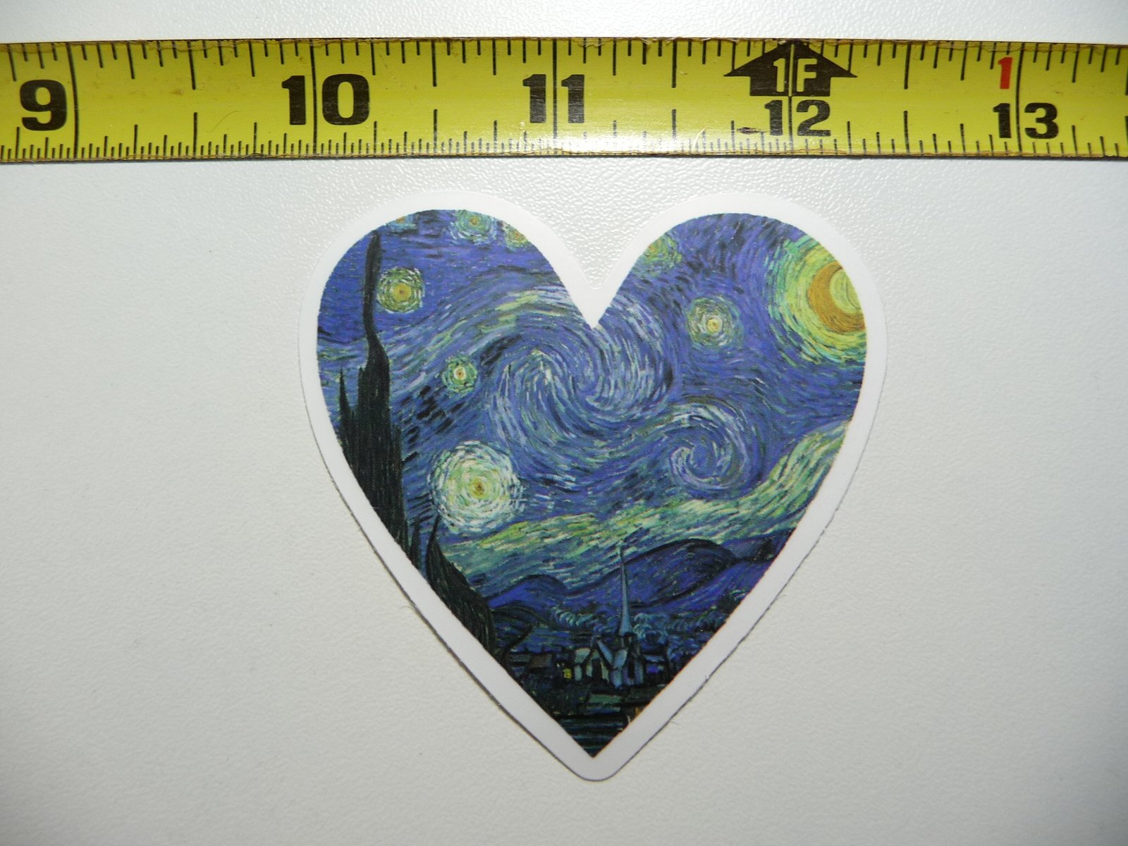 VINCENT VAN GOGH HEART SHAPED STARRY NIGHT DECAL STICKER CLASSIC ARTIST PAINTER