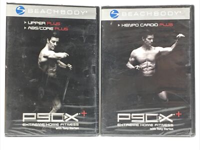 2 DVD Set Tony Horton Kenpo Cardio Plus P90X+ Upper Abs/Core Plus (B1)
