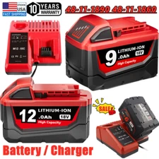 Battery For Milwaukee M18 Fuel 48-11-1890 XC9.0Ah M18 12AH Rapid Charger Starter