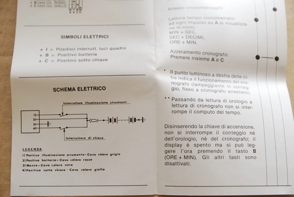 Reloj digital Veglia Nos Alfa Romeo Fiat Lancia Ferrari coche clásico orologio Foto 4 de 4