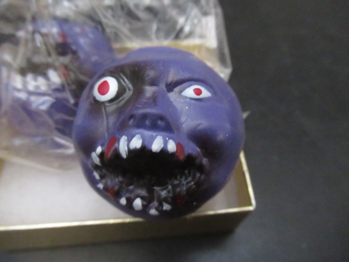 Vintage Mad Crazy Gross Monster BALL Head Purple Rubber