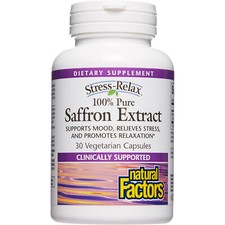 Natural Factors Stress-Relax 100% Pure Saffron Extract,30 Vegetarian Capsules