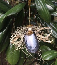 Handmade Seashell Angel Christmas Tree Ornament Shell Beach House Decor USA MADE