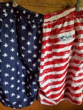 Trunks Surf  Swim Co Board Shorts Adult Men's XLRed/Wh/BlueSwim Trunks USA Flag