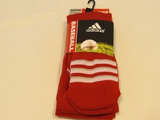 Adidas Climalite Unisex Rivalry compressin Baseball 2 pair socks M 5-9.5 otc red