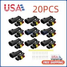 20X Car Electrical Wire Cable 2Pin Connector Way Plug Kit Male Female Waterproof