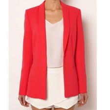Witchery Australia Red Longline One Button Viscose Tailored Blazer Size Small