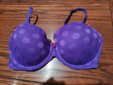 NWT BETSEY JOHNSON BRA DOT BUBBLE MESH U/WIRE 723620 purple 32DD
