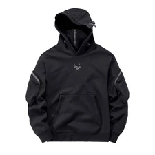 Niepce Menace Cyberpunk Techwear Hoodie for Men Streetwear Pullover