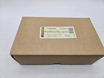 NIB - Longaberger Pottery Woven Traditions Small Loaf Dish - Paprika