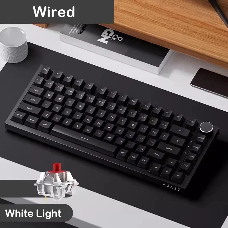 Mechanical Gaming Keyboard with TFT Screen, Knob, Wired/2.4GHz/BT Connectivity for PC