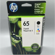 HP #65 2pack Combo Ink Cartridges Black and Color HP65 New Genuine
