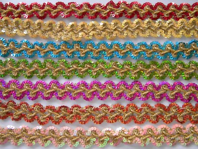 13/2 METER Spitze Borte nichtelastisch pailletten Wünschfarbe 2,5cm