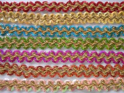 MARKENLOS 13/2 METER Spitze Borte Nichtelastisch pailletten Schwarz Gold 2,5cm Nähen nm