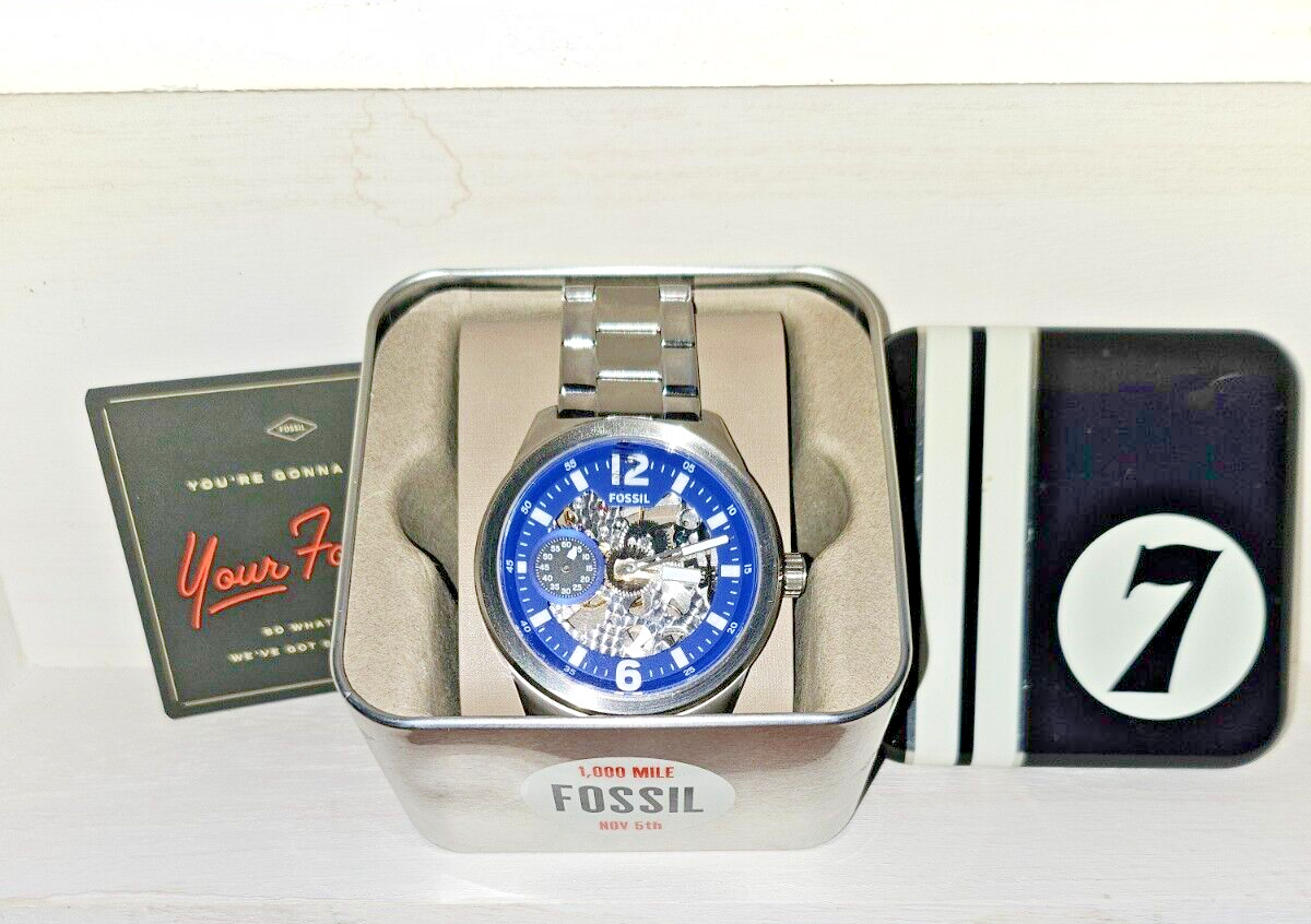 NIB Fossil BQ2582 Brox Large Manual Stainless Steel Watch 48mm