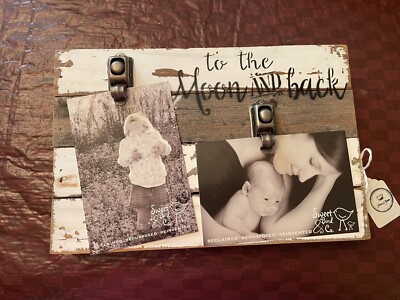 To The Moon And Back Rustic Collage Photo Frame