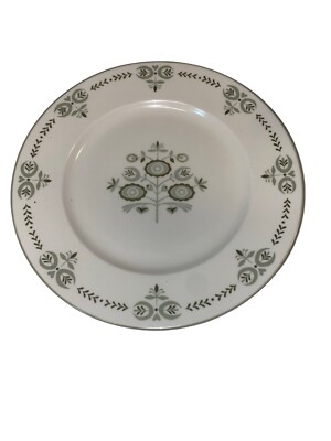 VTG FRANCISCAN Heritage Green Salad Luncheon Plate 8  Green Floral Design-Unique