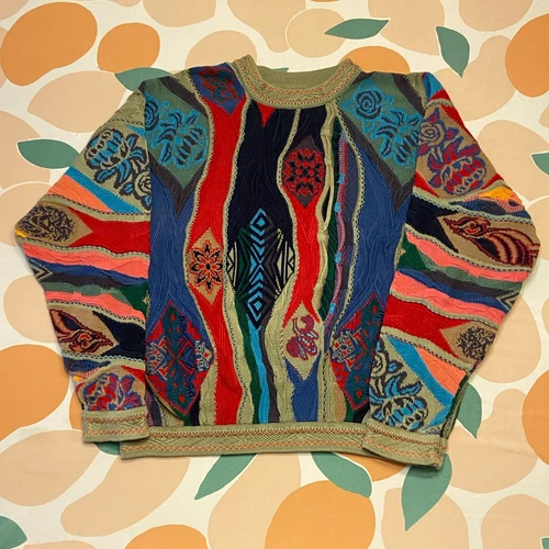 VINTAGE Coogi Animal 3D Knit Sweater Adult XL Extra Large Rare Crewneck Colorful