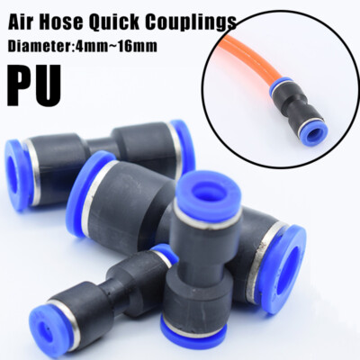 Equal Diameter Straight Nylon Pneumatic Push Fit Connector Speed Air Line Hose 