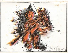 Nelson Dominguez  1999  Serigraphy Postcard 47/125  6.4" x 8.3" 16.2 x 21 cm