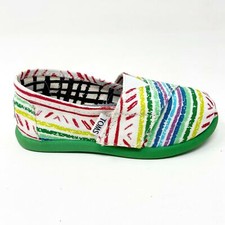 Toms Classics Iken Tiny Toddler Slip On Casual Canvas Flat Shoes