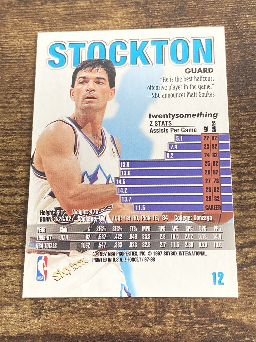 【 vintage】NBA Utah Jazz J.Stockton #12 1997-98 Z-Force Utah Jazz Basketball Card #12 John Stockton L9426