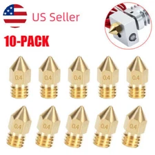 3D Printer Extruder Nozzle 10PCS 0.4mm MK8 for Creality Ender-3/3 Pro/3 V2