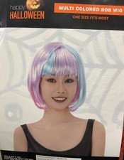 Bobbed Hair WIG Multicolored Wig Costume, Halloween, Cosplay Bob Wig
