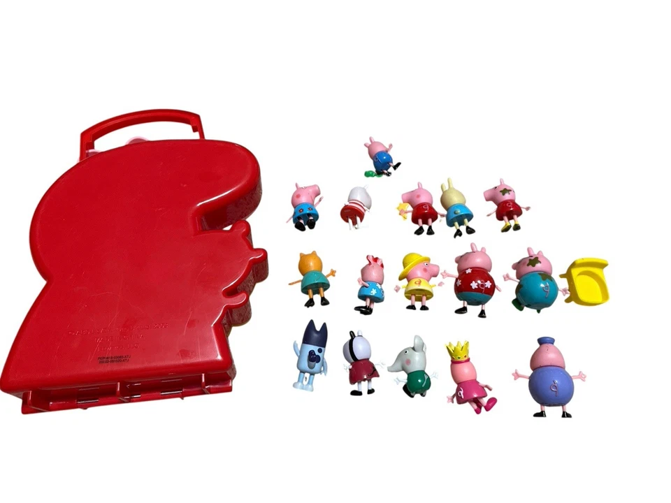 Peppa Pig 批量玩具 16 个玩偶、手提箱和各种配件套装 — 第 2/4 张图片