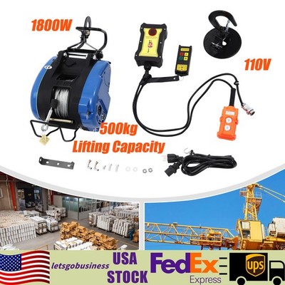 1500W Power Electric Hoist 500kg Heavy-Duty Electric Hoist Wired Remote Control