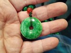 Natural 8mm Green Jadeite Round Gemstone Beaded Pendant Necklace 36 Inches  — photo 9