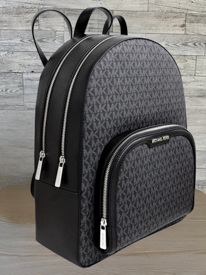 Michael Kors Jaycee Large Women MK Logo Zip Pocket Travel Backpack