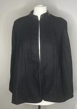 Women's black wool cape small UK 10-12 Zara