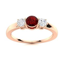 925 Silver Round Garnet Stone Prong Solitaire Engagement New Ring Jewelry