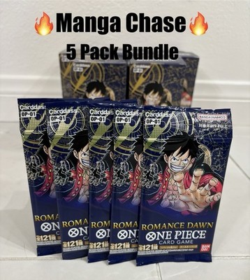 One Piece OP01 Romance Dawn Japanese 5 Pack Bundle   Fresh From Box