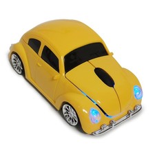 Funny Car Shaped 2.4GHz Wireless Optical Mouse Laptop Computer Yellow
