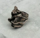 Vintage Australian Silver Brutalist Sculptural Statement Ring, Size N