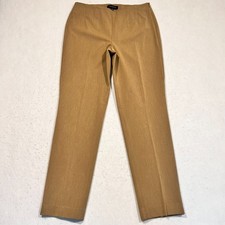 Talbots Heritage Trousers Pants Tan Brown Side Zip Straight Career Size 6 30x29