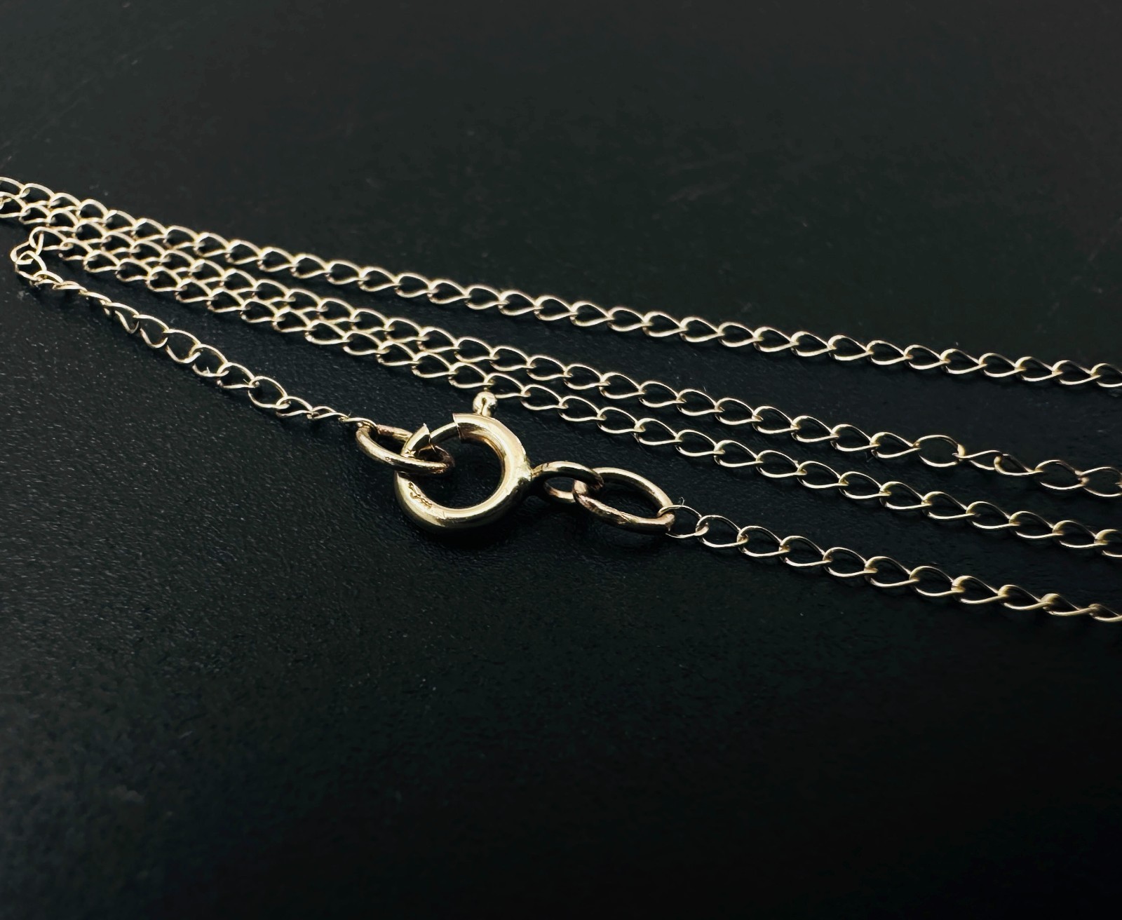 Estate Solid 10K Yellow Gold Thin Cable Link Chai… - image 4