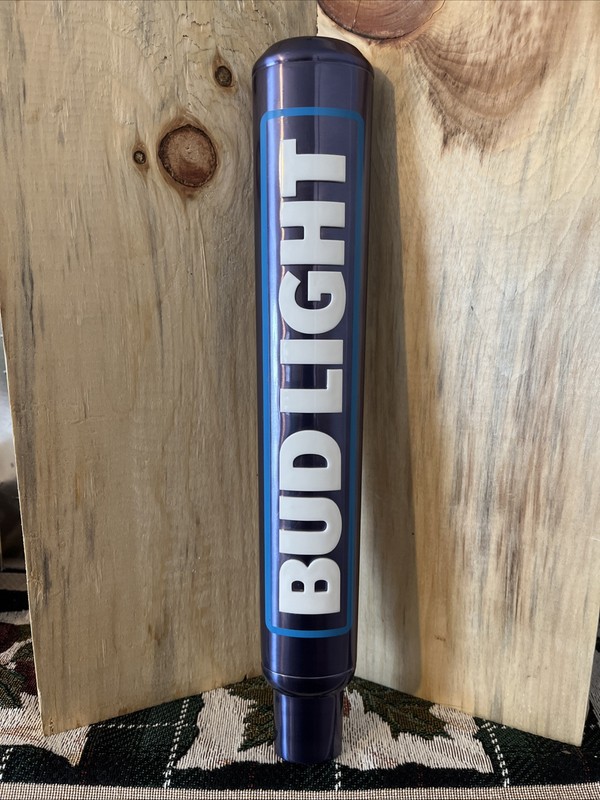Bud Light Aluminum Blue Beer Tapper Handle Double Sided Raised Letters 12” New