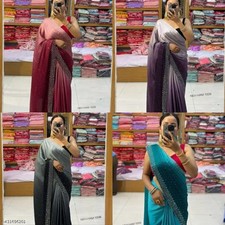 Women's Chiffon Saree With Separate Blouse Piece