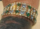 Stunning  Green & Blue Crystal bracelet So Nice 7 Inches — photo 1