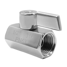 1/2 NPT Female Stainless Steel Mini Ball Valve 316 - Durable Reliable