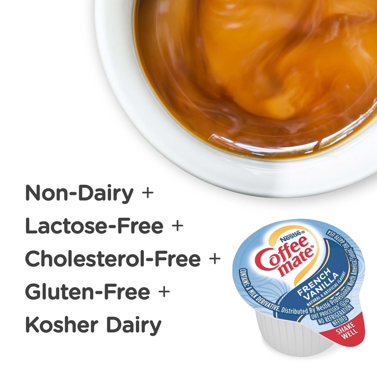Nestle Coffee Creamer French Vanilla Liquid Creamer Singles Non Dairy No Refr...