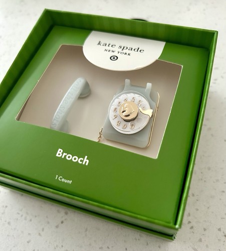 Kate Spade x Target Brooch Telephone Rotary Spins New York Pin 2025 Jewelry Blue - Picture 8 of 9
