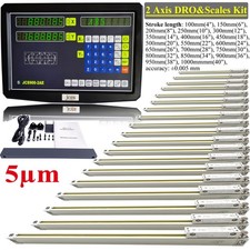 2 Axis DRO Digital Readout High Accuracy Linear Scale Encoder 5um Mill Machine