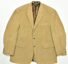 Lauren Ralph Lauren Men 44R Corduroy Blazer Jacket Tan Khaki Paisley Lined Sport