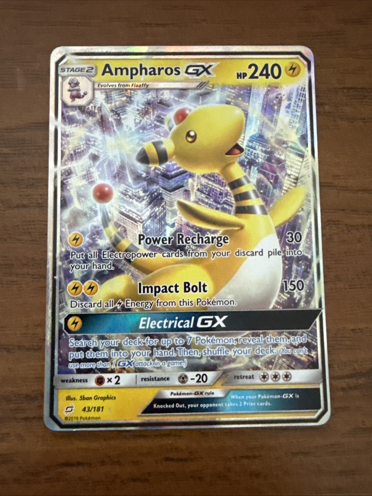 Ampharos GX 43/181 - Team Up - Ultra Rare Holo Pokemon Card - Near Mint (NM)