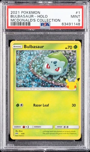 2021 POKEMON MCDONALD'S COLLECTION #1 BULBASAUR-HOLO PSA 9