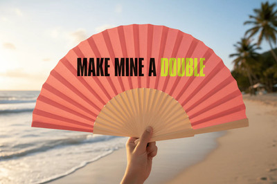 Make Mine a Double 23cm Handfächer - Festival/Rave/Clubbing/Ibiza/Party/Tanz